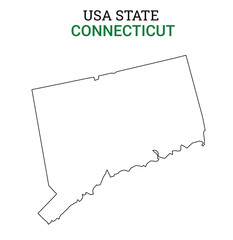 Connecticut map of USA state. Connecticut map vector illustration. Connecticut vector map on white background.