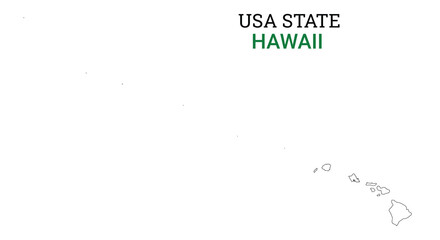 Hawaii map of USA state. Hawaii map vector illustration. Hawaii vector map on white background.