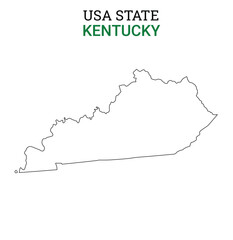 Kentucky map of USA state. Kentucky map vector illustration. Kentucky vector map on white background.
