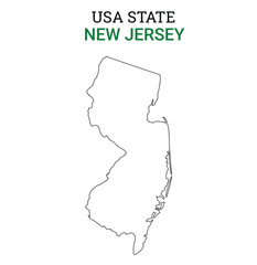 New Jersey map of USA state. New Jersey map vector illustration. New Jersey vector map on white background.