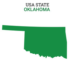 Oklahoma map of USA state. Oklahoma map vector illustration. Oklahoma vector map on white background.