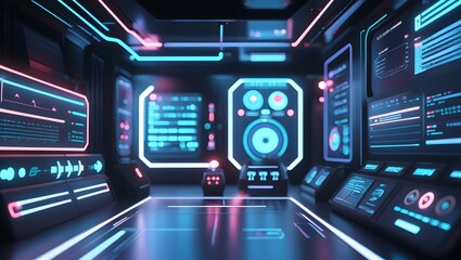 Obraz premium Digital HUD and Data Visualization Background