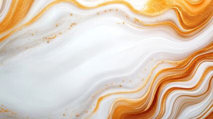 beautiful abstract background featuring flowing white and orange marble textures with golden accents, creating sense of elegance and sophistication