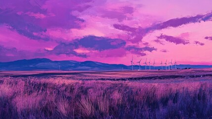 Obraz premium Wind farm in twilight