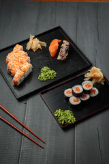 fresh and delicious sushi with cheese