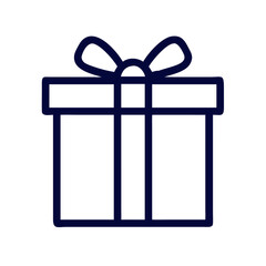 Gift Box with Bow on Top Icon Design