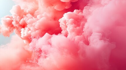 Fototapeta premium Pink smoke clouds fill the frame.