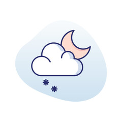 Snow With Moon Vector icon