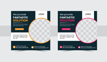 Digital Marketing Solution and Agency Corporate Business Flyer square social media post banner design