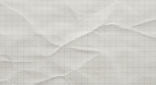 Crumpled Sheet of Graph Paper Texture Background for Design Element