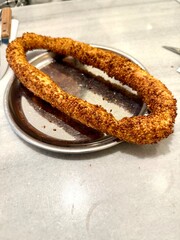 Traditional arab bread. Jerusalem bagel bread known as Ka'ak Al Quds.