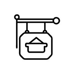 Hanging Sign with Cart Logo Icon Design