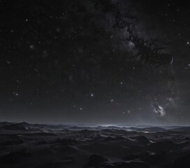 Vast galaxy, countless stars shimmering in black expanse ,  distant,  outer space