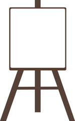 wooden easel with blank canvas