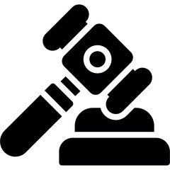 Legal Hammer Glyph Icon