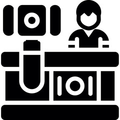 Law With Court Glyph Icon