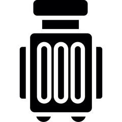 Luggage Trolley Glyph Icon