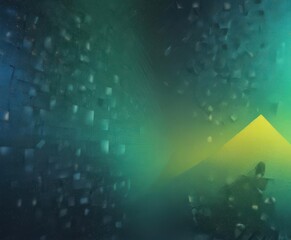 Obraz premium Abstract geometric halftone backdrop in blue, green, and yellow gradients , graphic design, colorful background