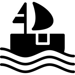 Sailing Glyph Icon