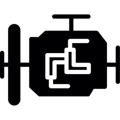 Car Engine Glyph Icon