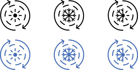 cooling icon,heater freezer sign,line stroke