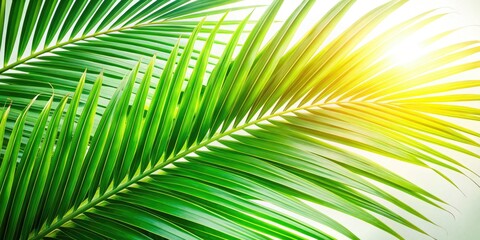 Obraz premium Sunlit Palm Leaf Textures: Serene Close-Up Food Photography