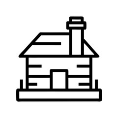 House Structure with Chimney Icon Design
