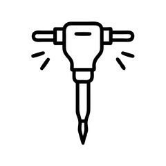 Jackhammer for Pavement Breaking Icon Design