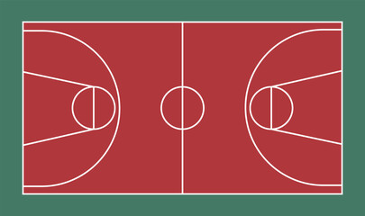 basketball court in vector style