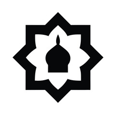 Ornate Islamic Star Symbol with Dome Design