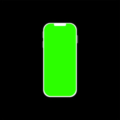 Друкvector image of a mobile phone with a green screen