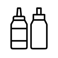 Ketchup and Mustard Bottles Icon Design