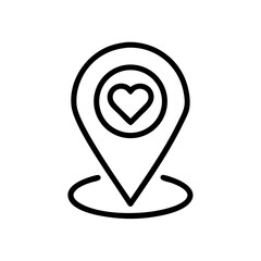 Location Pin with Heart Marker Icon Design