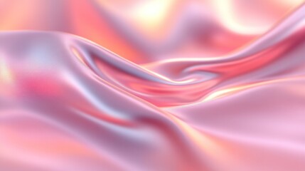 Obraz premium Soft, iridescent folds of flowing pink fabric.