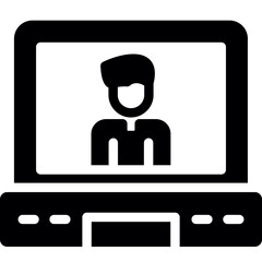 Online Coaching Glyph Icon