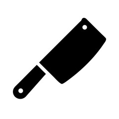 Meat Cleaver with Curved Handle Icon Design