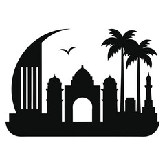mumbai city skyline silhouette gateway of india view