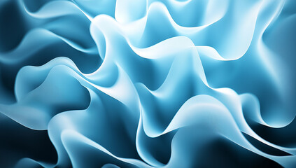 Obraz premium Soft blue waves create serene and calming atmosphere, showcasing fluid movement and gentle curves. This abstract design evokes tranquility and elegance, perfect for various creative projects
