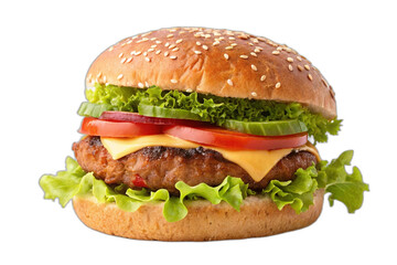 hamburger on white background