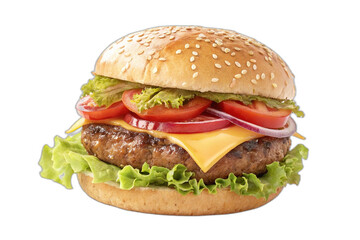 hamburger on white background