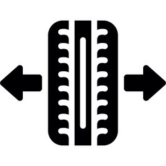 Wheel Alignment Glyph Icon