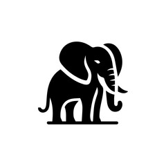 Obraz premium Creative vector logo of elephant icon in minimal style, symbol of wisdom and strength for modern branding 