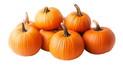 A pile of orange big pumpkins
