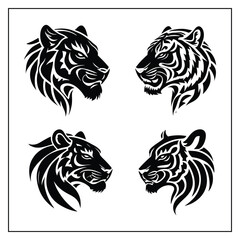 Tiger Head Silhouette Bundle
