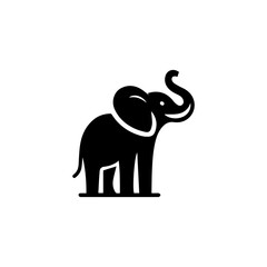 Obraz premium Creative elephant logo design icon in vector illustration style, symbol of wisdom, trust, and peaceful power