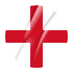 Fototapeta premium Flag of England flag round sticker. 3d illustration wrinkled flag sticker patch transparation png