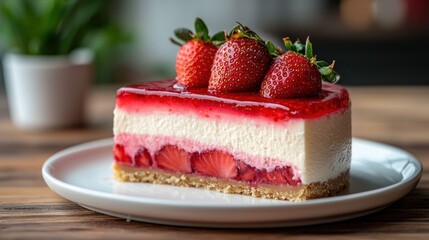 Delectable Strawberry Cheesecake Slice: A Culinary Masterpiece