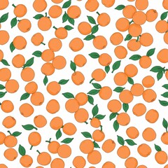 Orange apricot fruits pattern vintage retro design wallpaper on plain white clean background simple minimalist concept seamless tiling tile