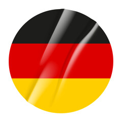 Flag of Germany flag round sticker. 3d illustration wrinkled flag sticker patch transparation png