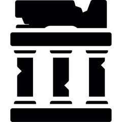Ancient Ruins Glyph Icon